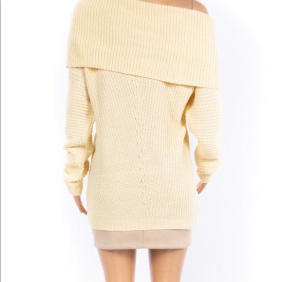 JULIE Cream Ivory one shoulder sweater - Picture 4 of 4